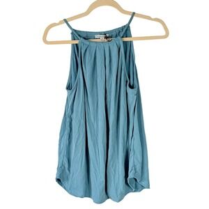 New Pleated Halter Tank Top Blue Medium Green Envelope festival y2k capsule